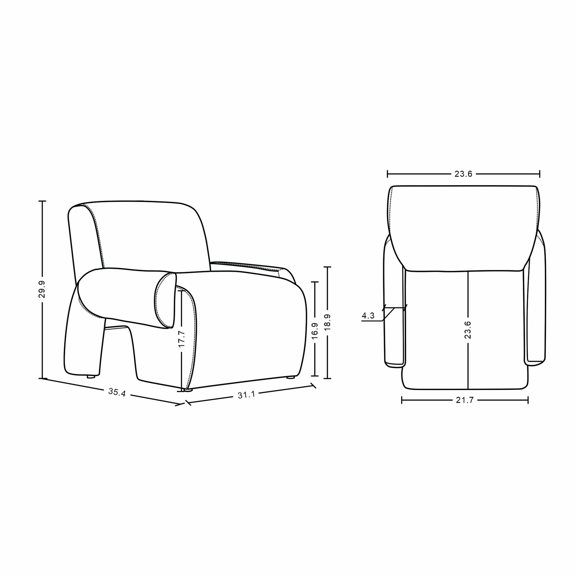 Lounge Chair in Beige