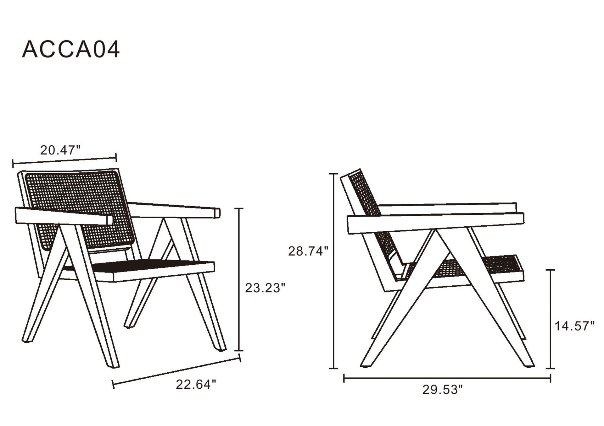 Accent Armchair in Black and Natural