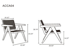 Accent Armchair in Black and Natural