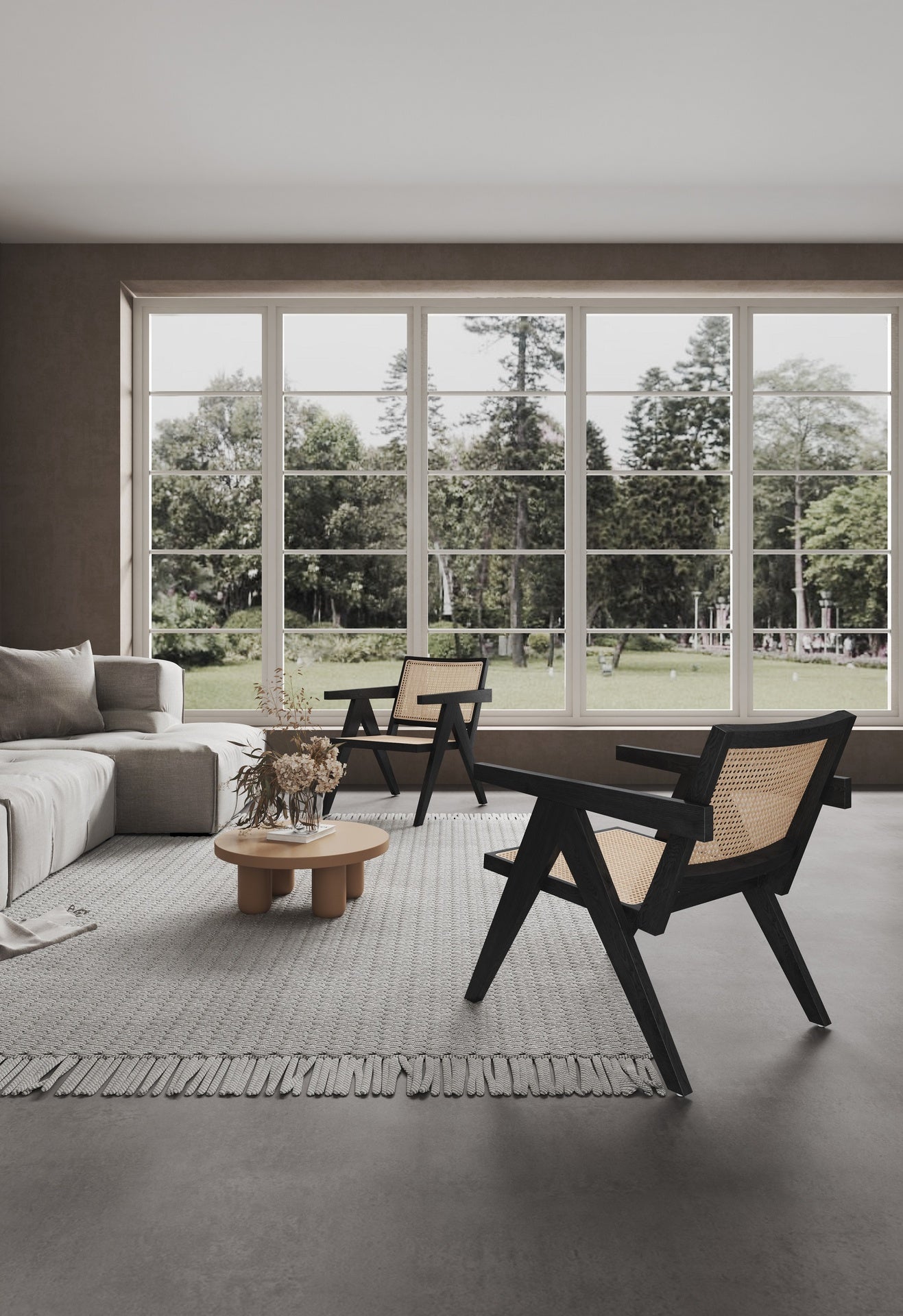 Accent Armchair in Black and Natural