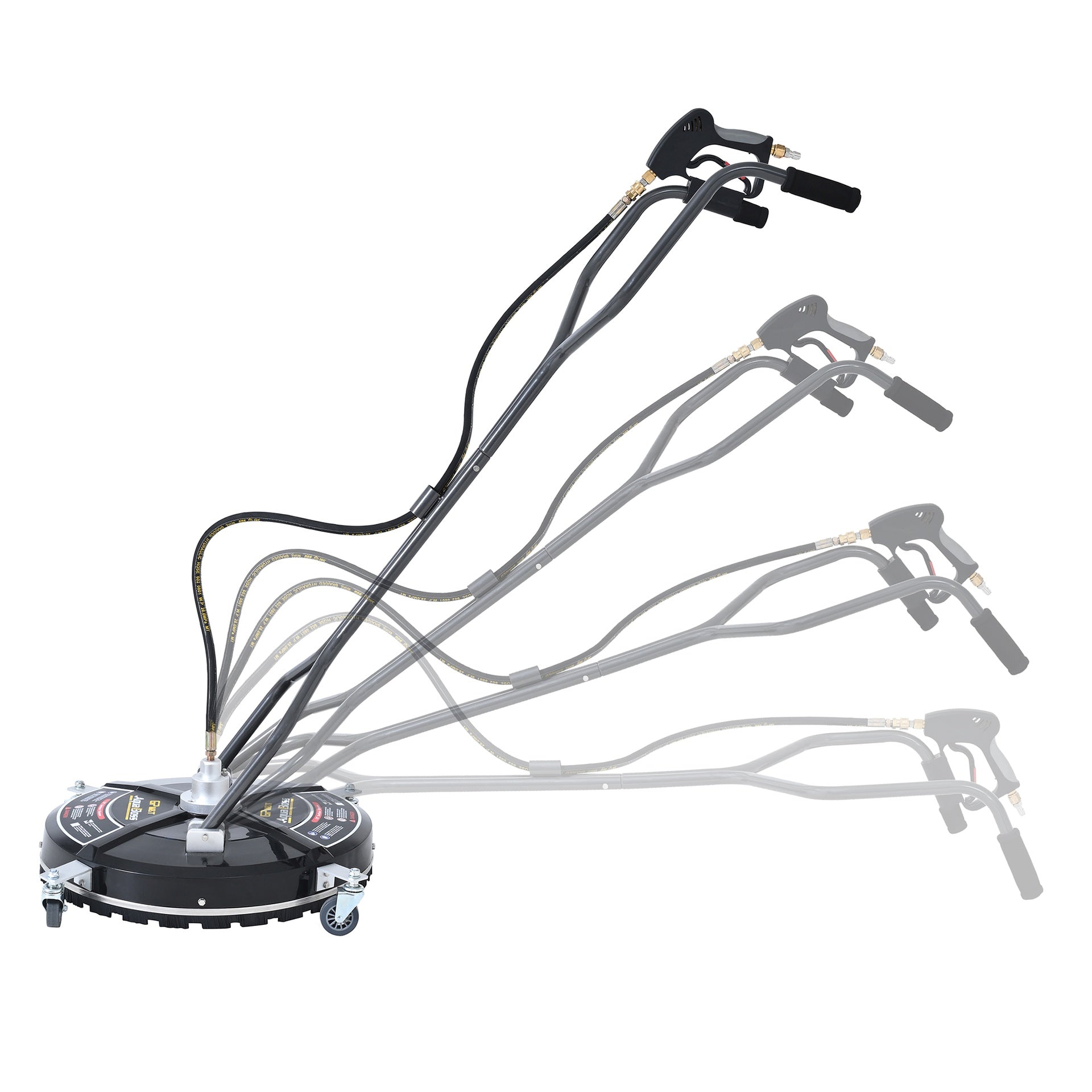 Universal 22" Industrial Plastic Cover Pressure Washer Surface Cleaner for Hot and Cold Water Machines, 3/8" Quick Connection, Recommended min 3450 PSI up to max of 4500 PSI, black