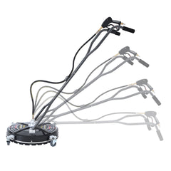Universal 22" Industrial Plastic Cover Pressure Washer Surface Cleaner for Hot and Cold Water Machines, 3/8" Quick Connection, Recommended min 3450 PSI up to max of 4500 PSI, black