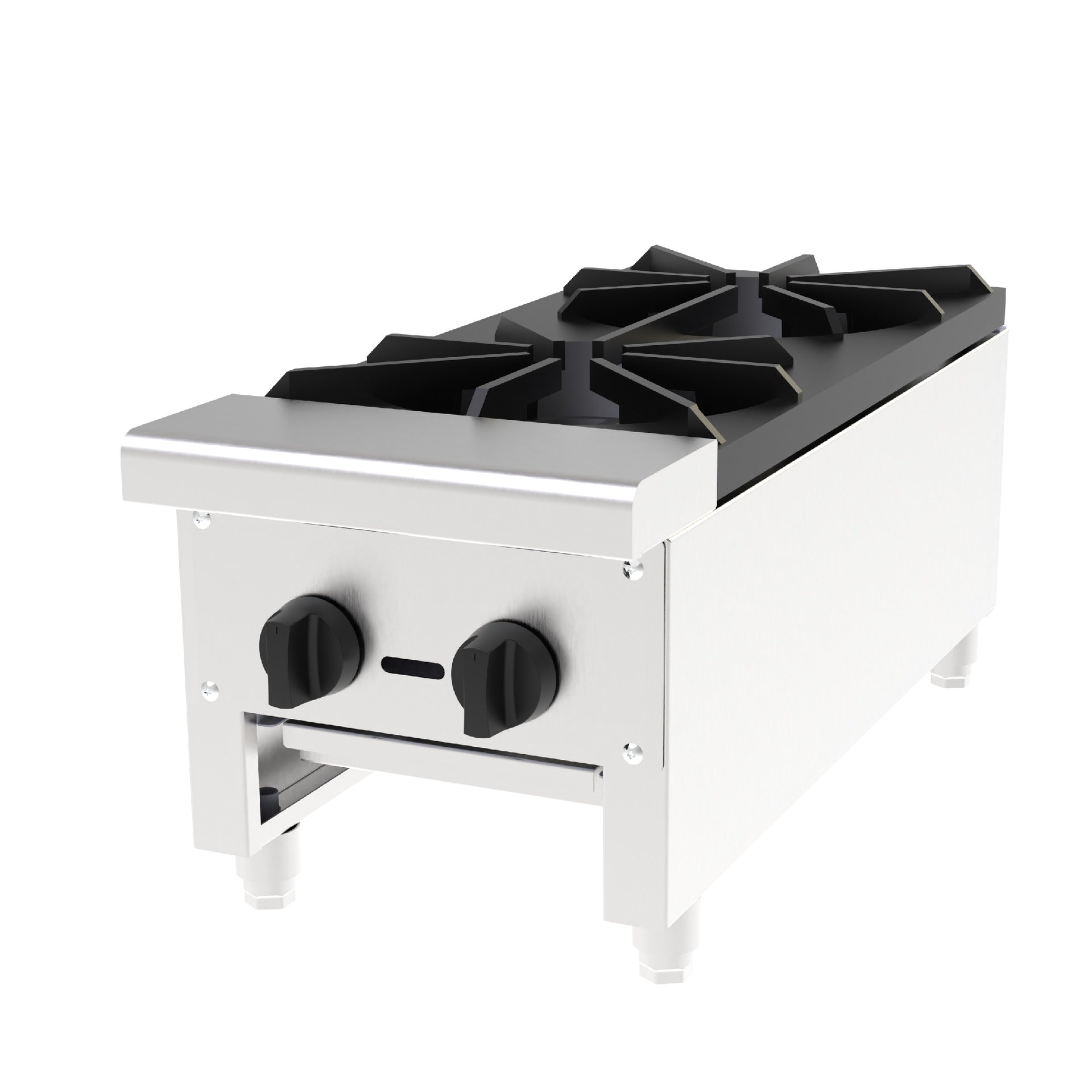 Commercial Gas Stove with 2 Burners, Propane and Natural Gas Countertop Cooking Stove Range, Stainless Steel Gas Hot Plate, Commercial Cooking Equipment for Restaurant, 56,000 BTU