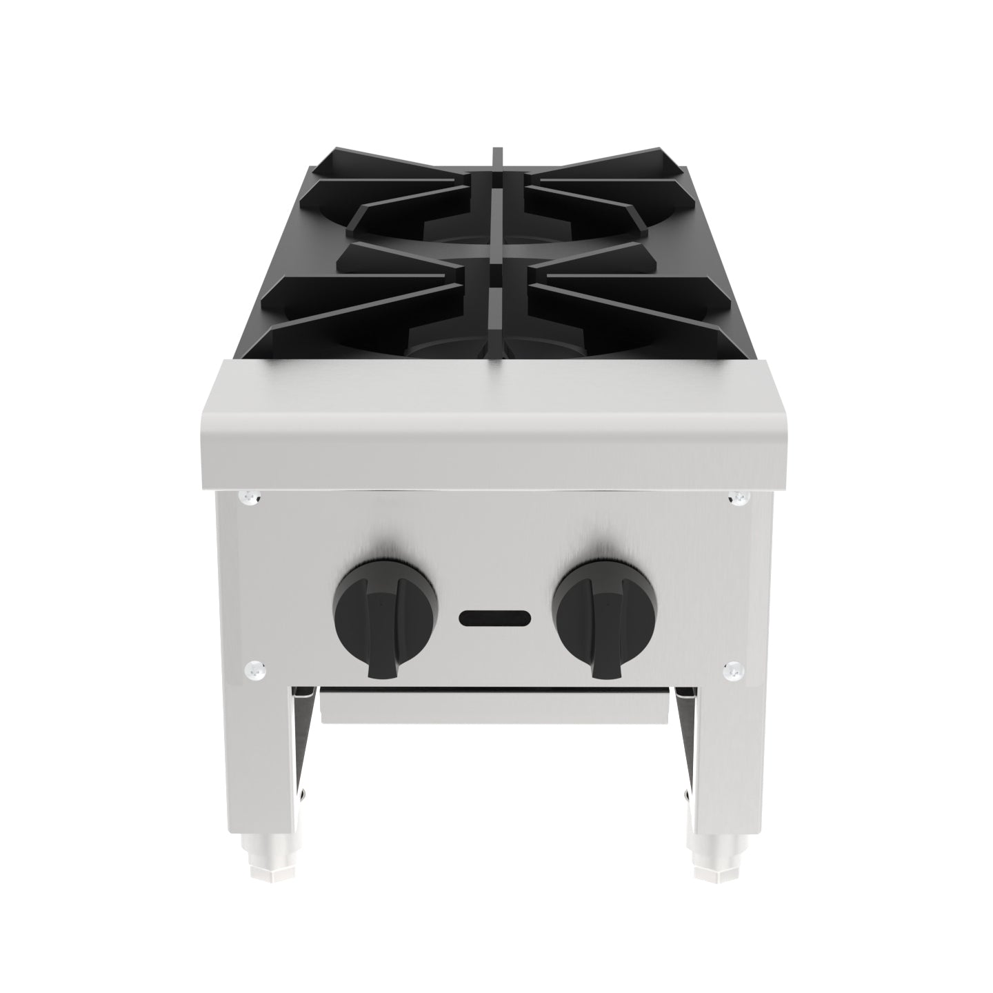 Commercial Gas Stove with 2 Burners, Propane and Natural Gas Countertop Cooking Stove Range, Stainless Steel Gas Hot Plate, Commercial Cooking Equipment for Restaurant, 56,000 BTU