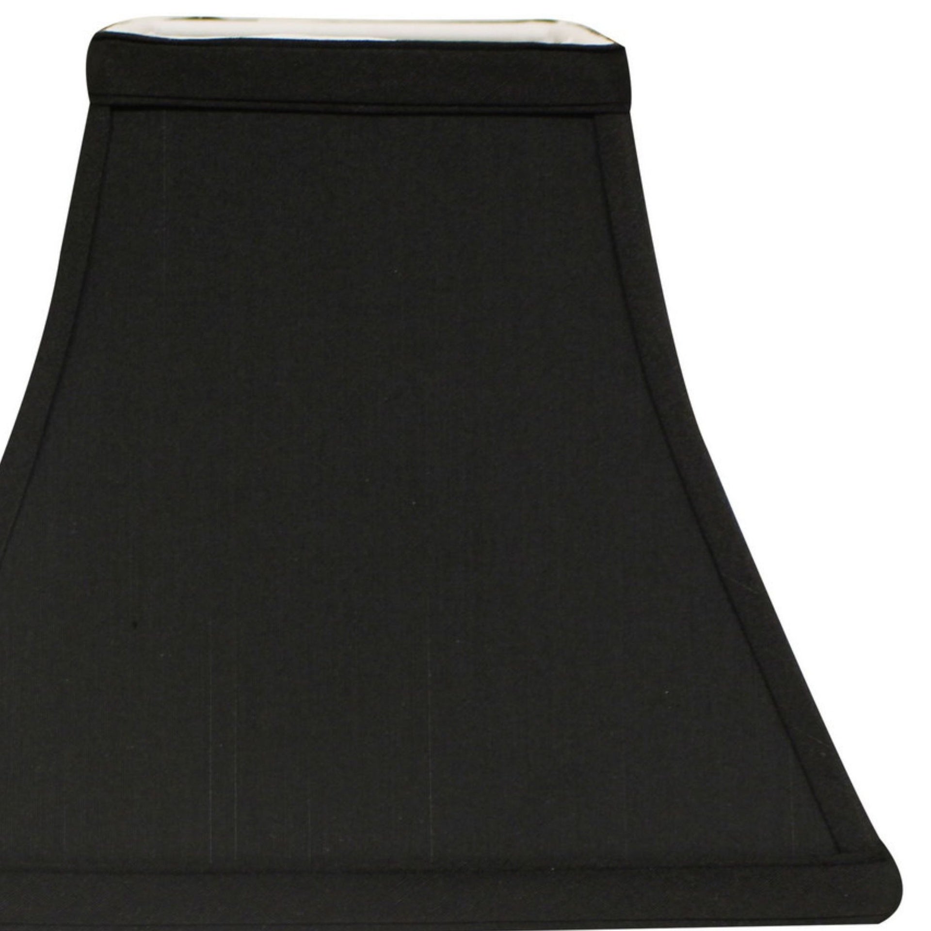 Slant Square Bell Hardback Lampshade with Washer Fitter, Black (with white lining)