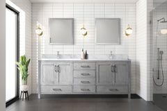 Distressed Grey Double Bath Vanity 80 in. W x 22 in. D