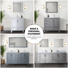 Distressed Grey Double Bath Vanity 80 in. W x 22 in. D