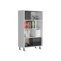 Bookcase 40.6" H, 6 shelves, 4 legs, White