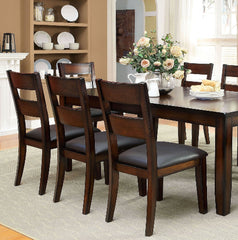 Dark Cherry Finish Solid wood Transitional Style Kitchen Set of 2pcs Dining Chairs Bold & Sturdy Design Chairs Dining Room Furniture Padded Leatherette Seats