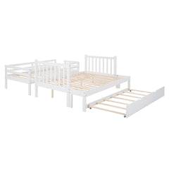 Twin over Full Bunk Bed with Twin Size Trundle (White)(OLD SKU :LT000025AAK-1)