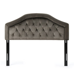 Tufted Upholstered Headboard Queen Size, Solid Wood Head Board with Durable Metal Legs, Adjustable Height Queen headboard with Nailhead Trim in Bedroom