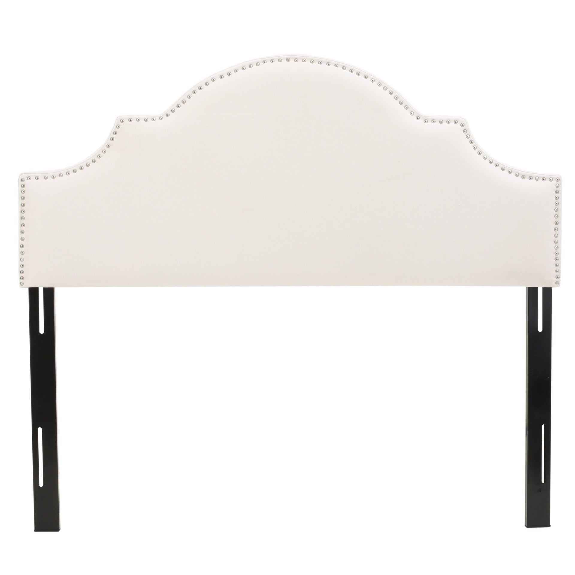 Upholstered Headboard Queen Size, Solid Wood Head Board with Durable Metal Legs, Adjustable Height Queen headboard with Nailhead Trim in Bedroom