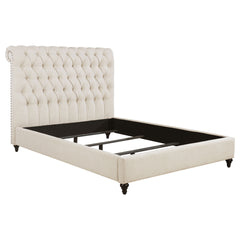 Clemence Beige Tufted Upholstered Eastern King Bed
