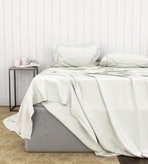 Bamboo Cotton Sheets Soft and Smooth with Viscose from Bamboo Ivory Queen