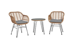 3-Piece Conversation Set in Tan and Gray