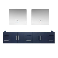Navy Blue Double Bath Vanity 84 in. W x 22 in. D, and 36 in. LED Mirrors
