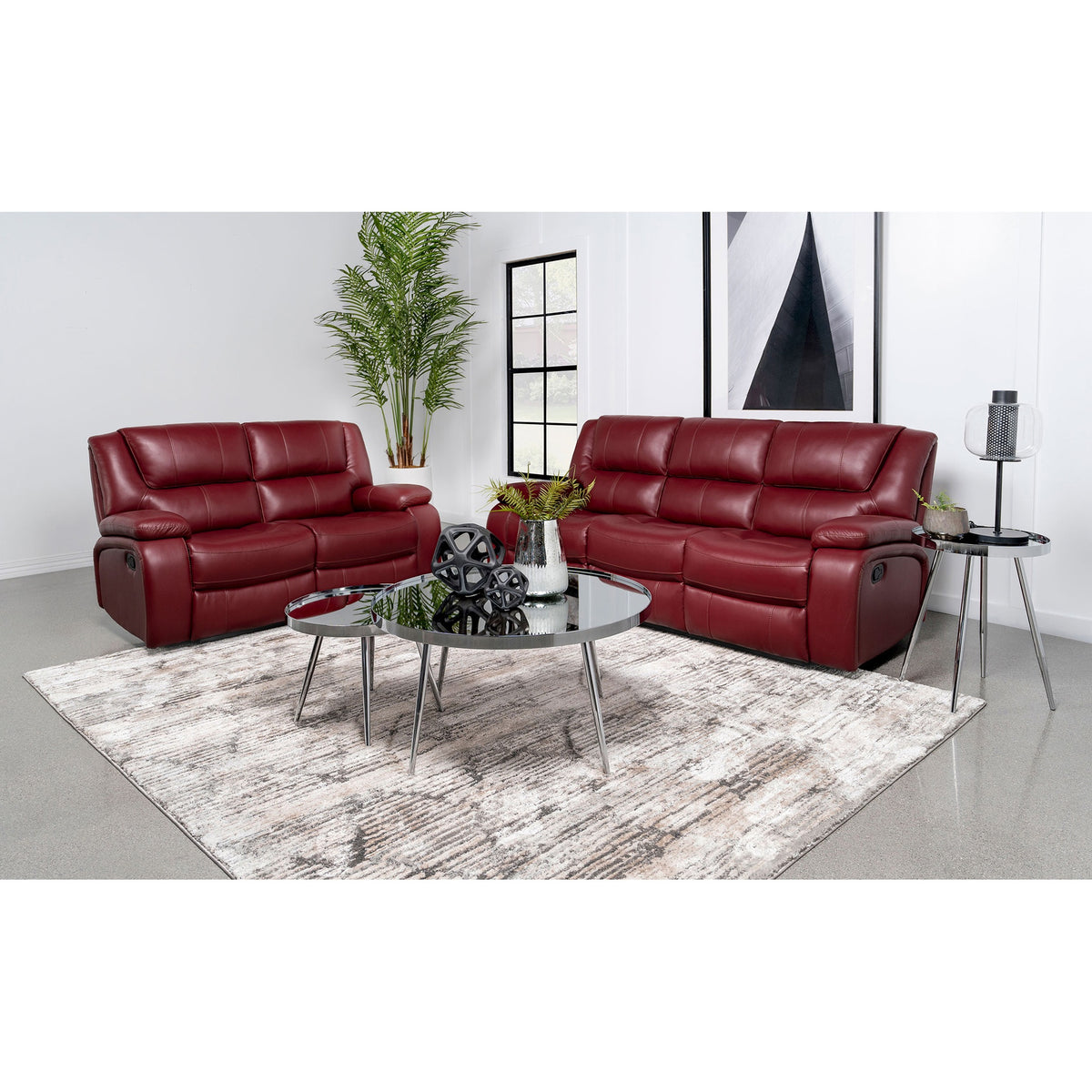 Elodie Red 2-Piece Reclining Sofa Set