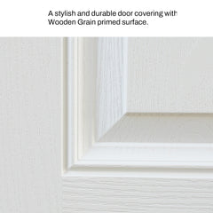 36 x 80 Fiberglass Entry Door with Brickmould, 4-9/16 in. Vinyl Frame,9 Lite Low-E Glass - Primed Front Door for Home's Front Entrance, Left Hand Inswing, White Oak Wooden Grain Knock-Down Door