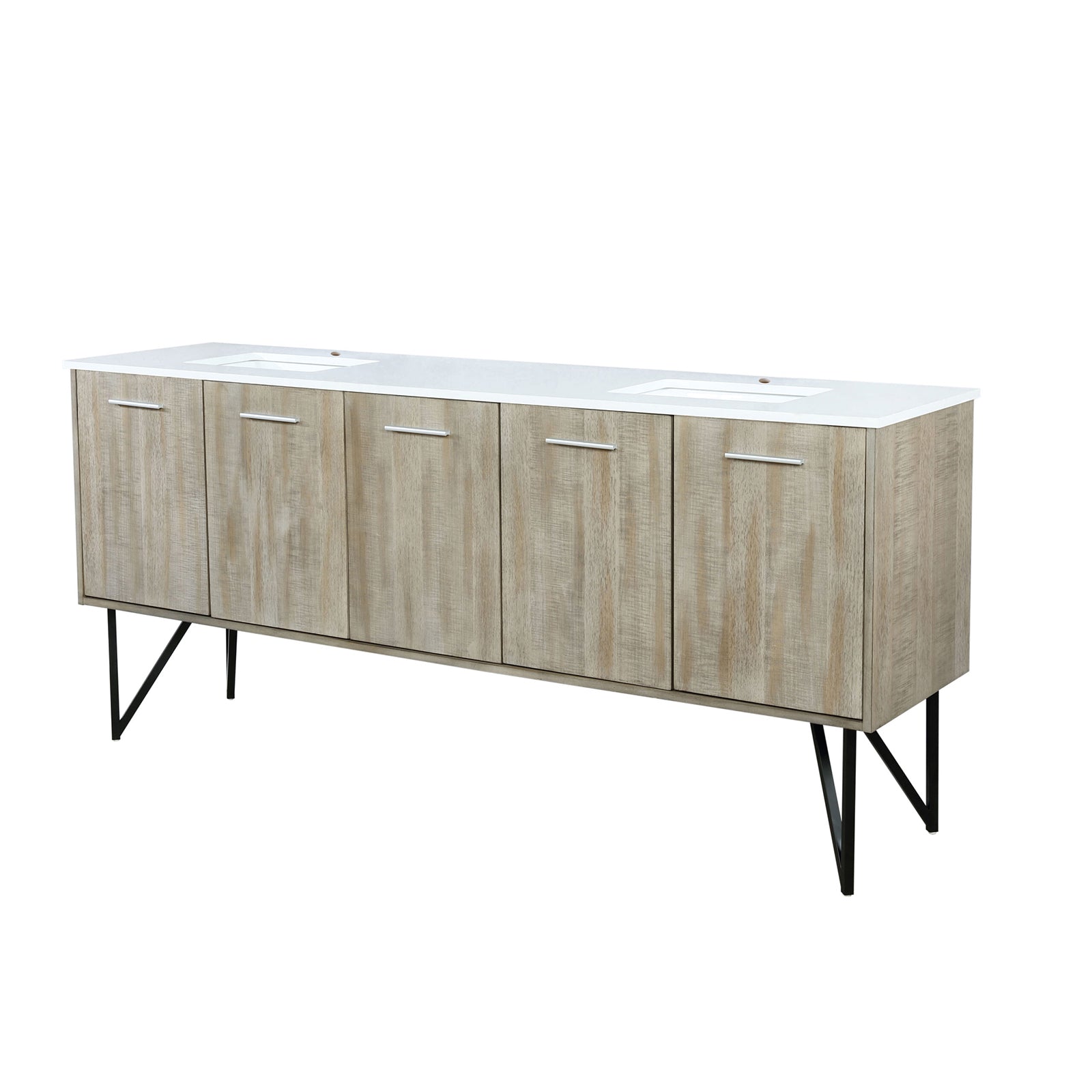 Rustic Acacia Double Bath Vanity 80 in. W x 20 in. D, with Cultured Marble Top