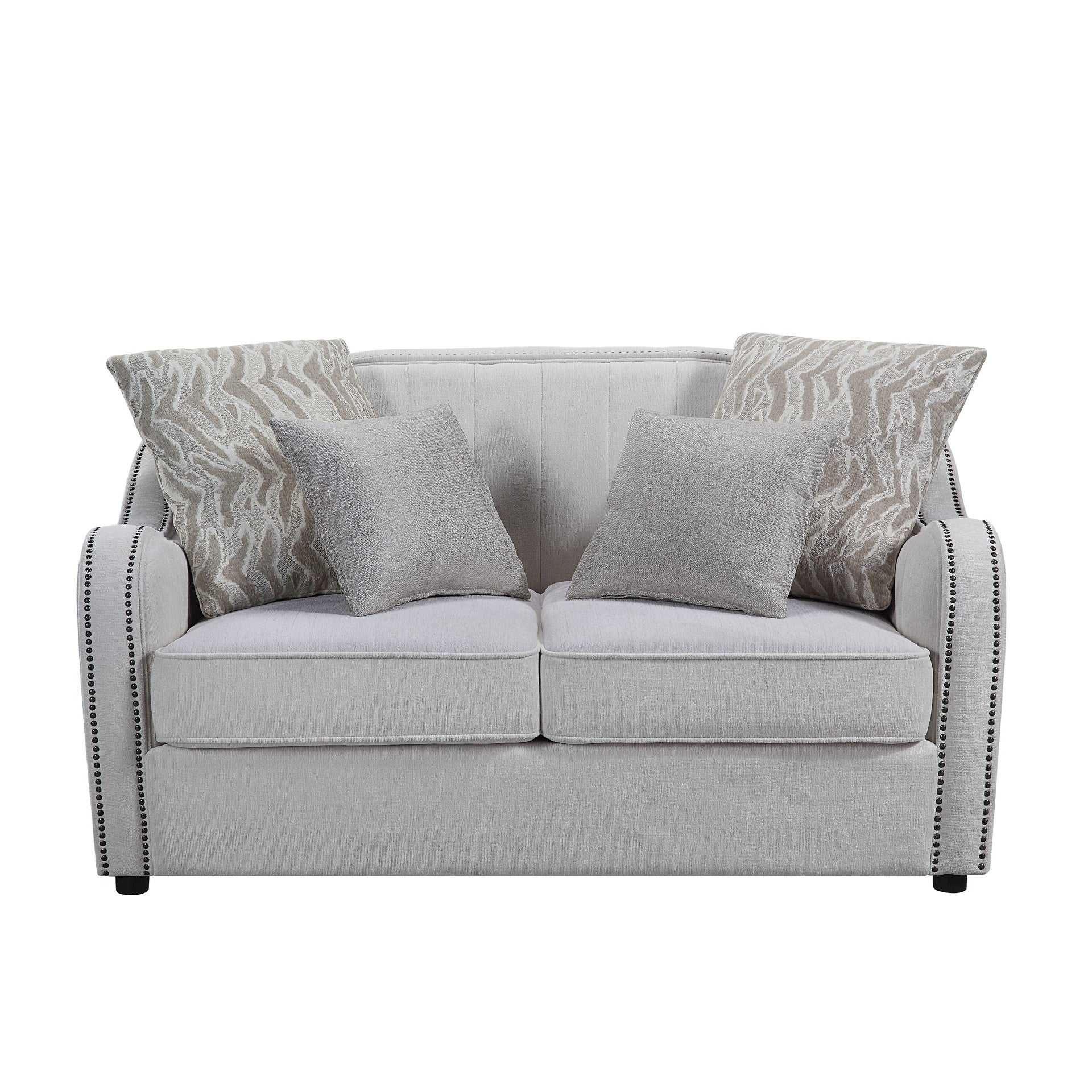 Mahler Beige Linen Loveseat W/4 Pillows