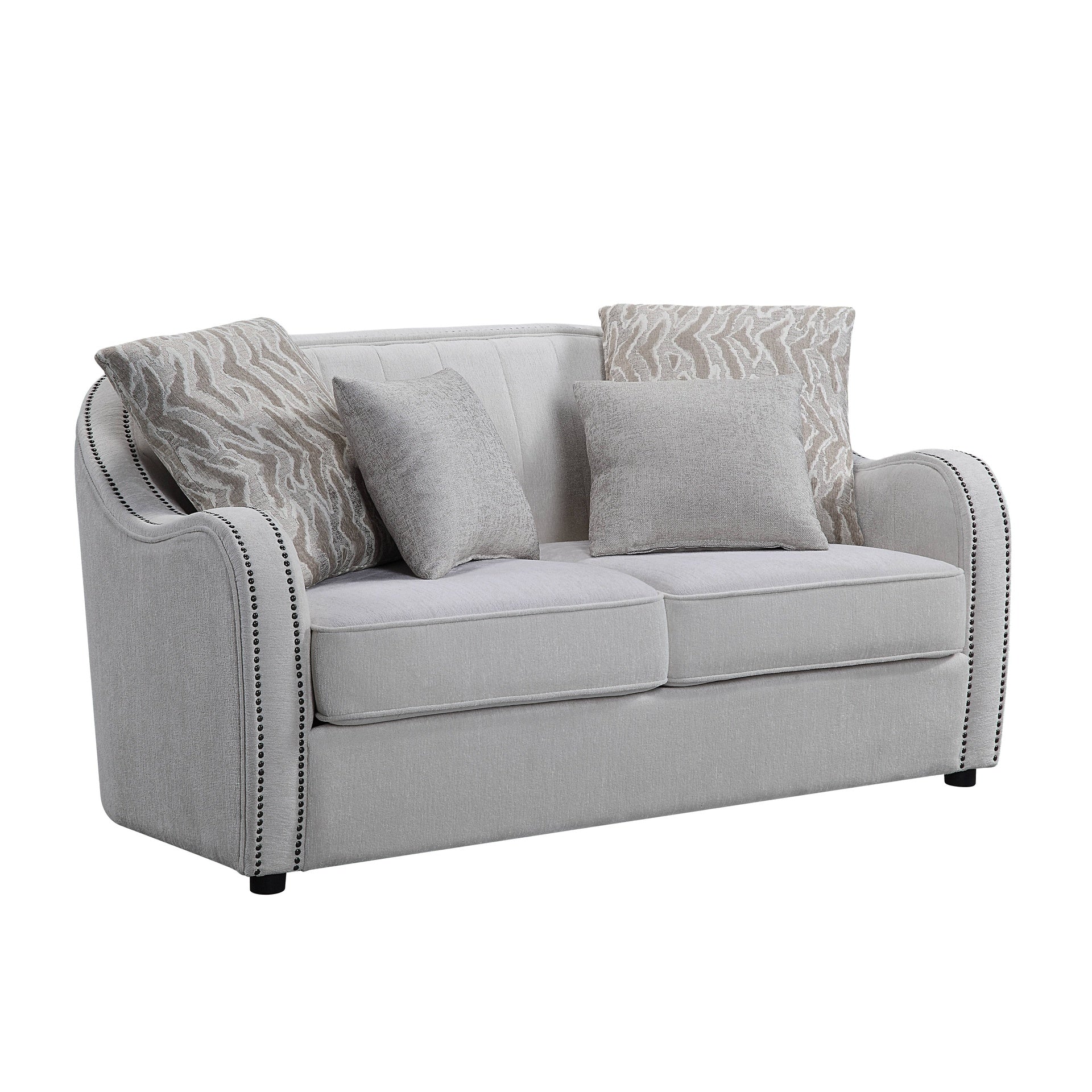 Mahler Beige Linen Loveseat W/4 Pillows