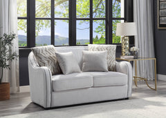 Mahler Beige Linen Loveseat W/4 Pillows