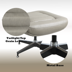 Piran Twilight Top Grain Leather Ottoman