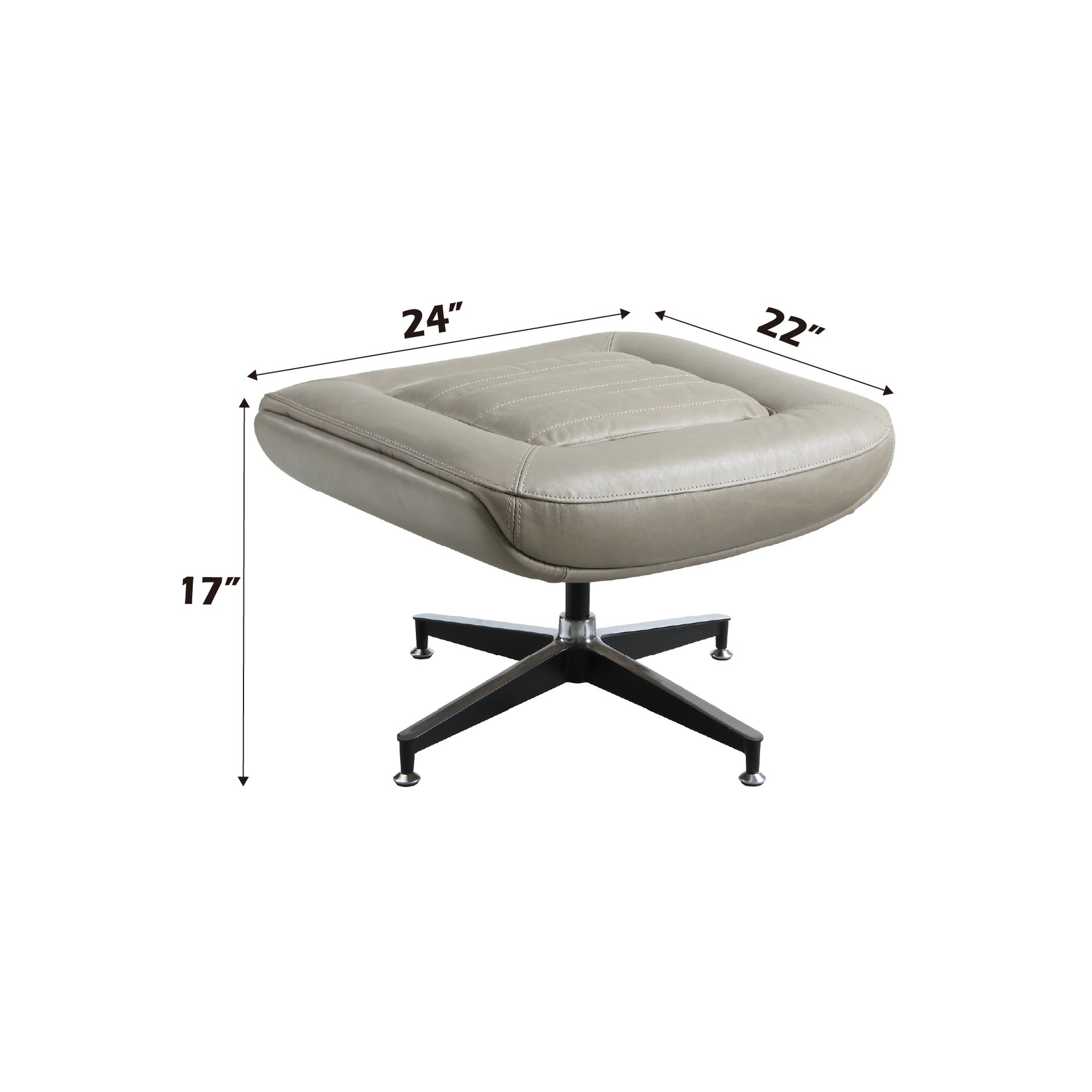 Piran Twilight Top Grain Leather Ottoman