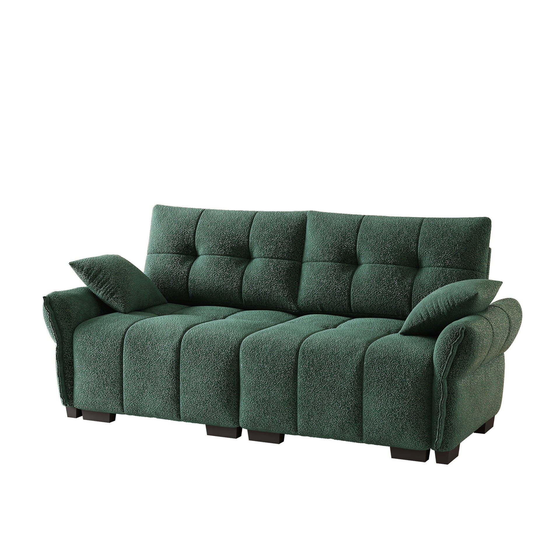 Premium Two-Seater Sofa - Ergonomic Design with High-Resilience Foam Cushions, Modern Chenille Fabric Upholstery for Living Room, Lounge, Office Space, Green