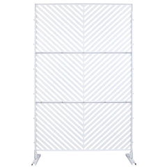 Outdoor & Indoor Privacy Screen Metal Privacy Screen 76" H×48" W, Freestanding Decorative Privacy Screen for Deck Balcony Patio, Privacy Fence Panels for Outside Lawn Garden PS113 WHITE