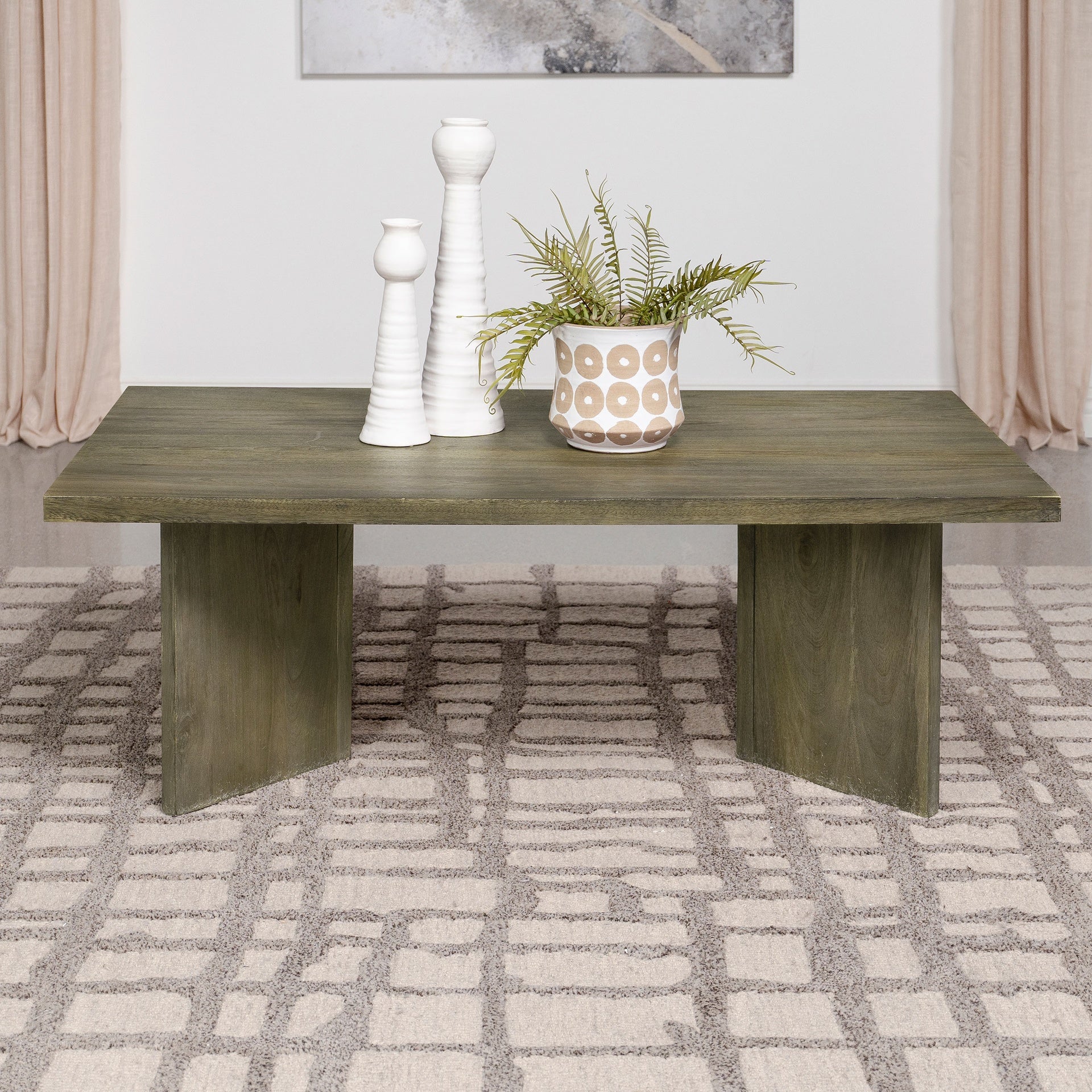 Donovan Mango Brown Rectangular Solid Wood Coffee Table