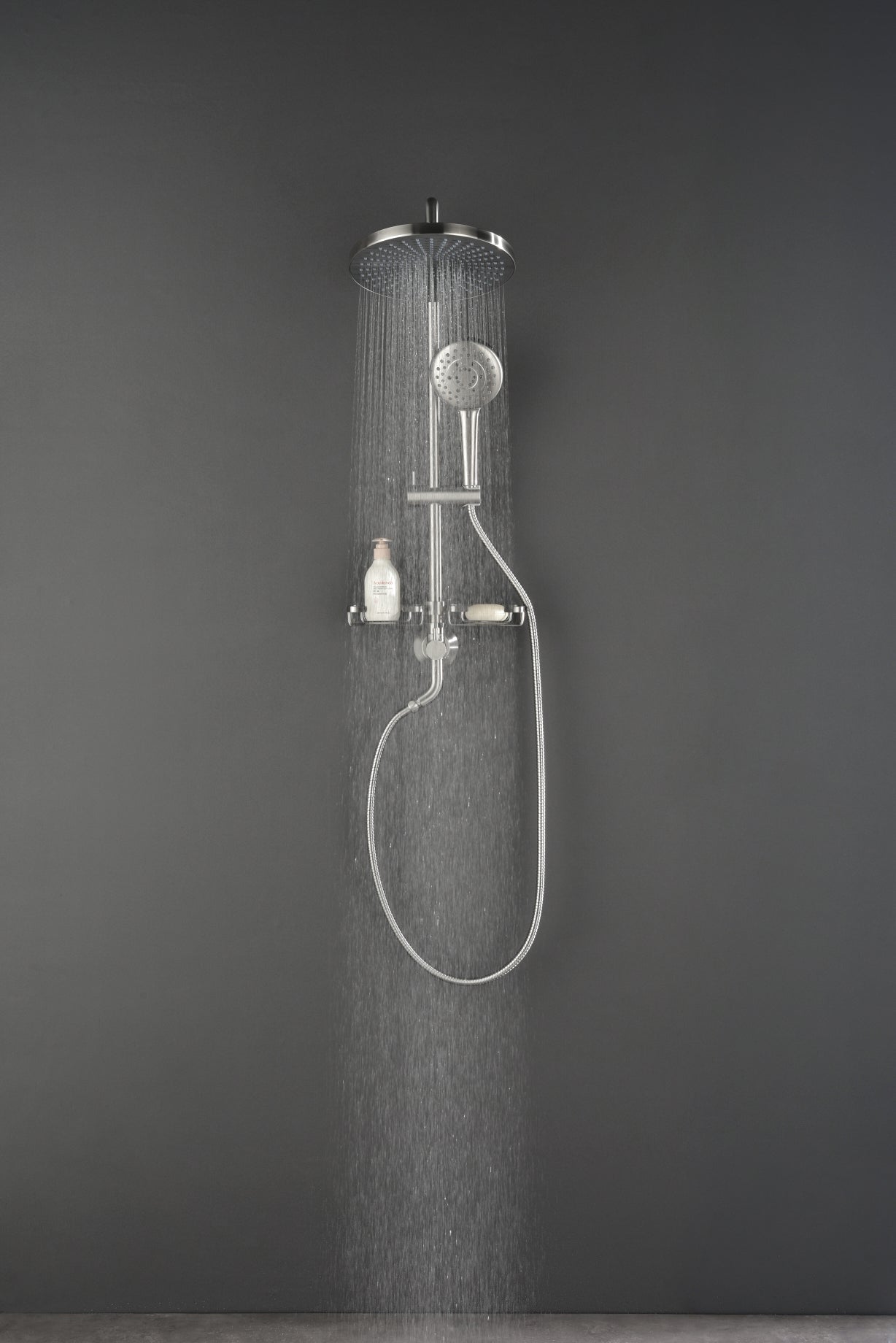 ShowerSpas Shower System, with 10" Rain Showerhead, 4-Function Hand Shower, Adjustable Slide Bar and Soap Dish