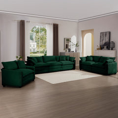 3 Piece Sectional Sofa Oversized Sectional Sofa Comfortable Sectional Sofa , One Single Sectional Sofa, One 2-Seater Sofas, One 3-Seater Sofas Green Corduroy Deep Seat Sofa