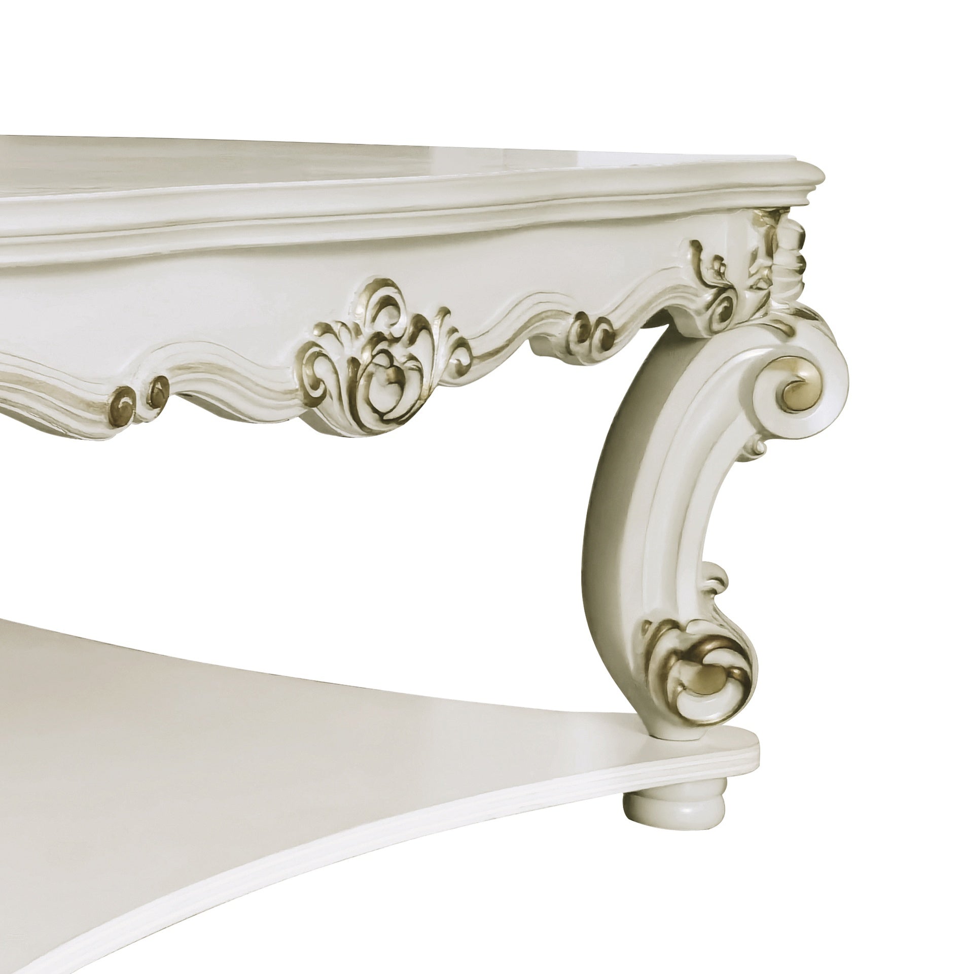 Vendome Antique Pearl Finish Square Coffee Table