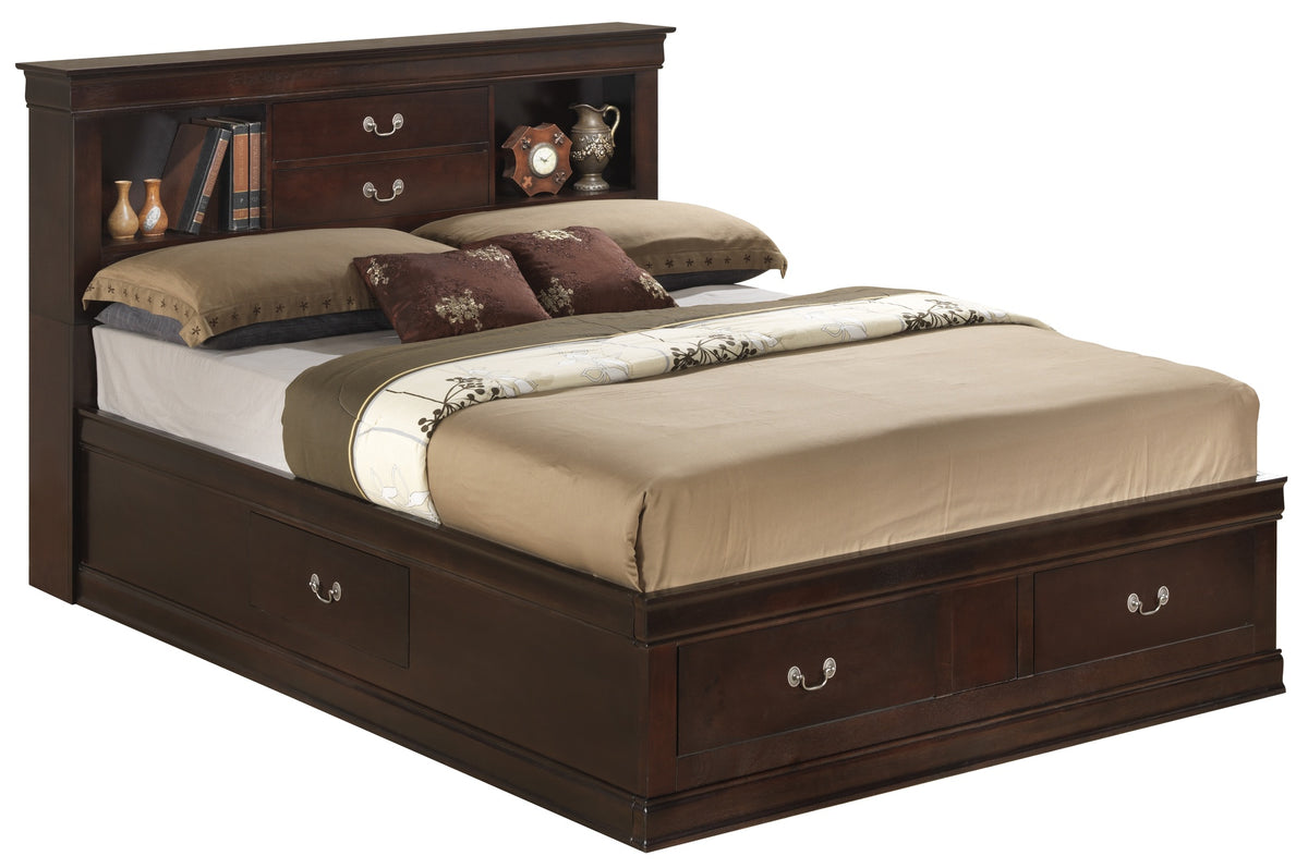 Louis Phillipe G3125B-QSB Queen  Storage Bed , Cappuccino