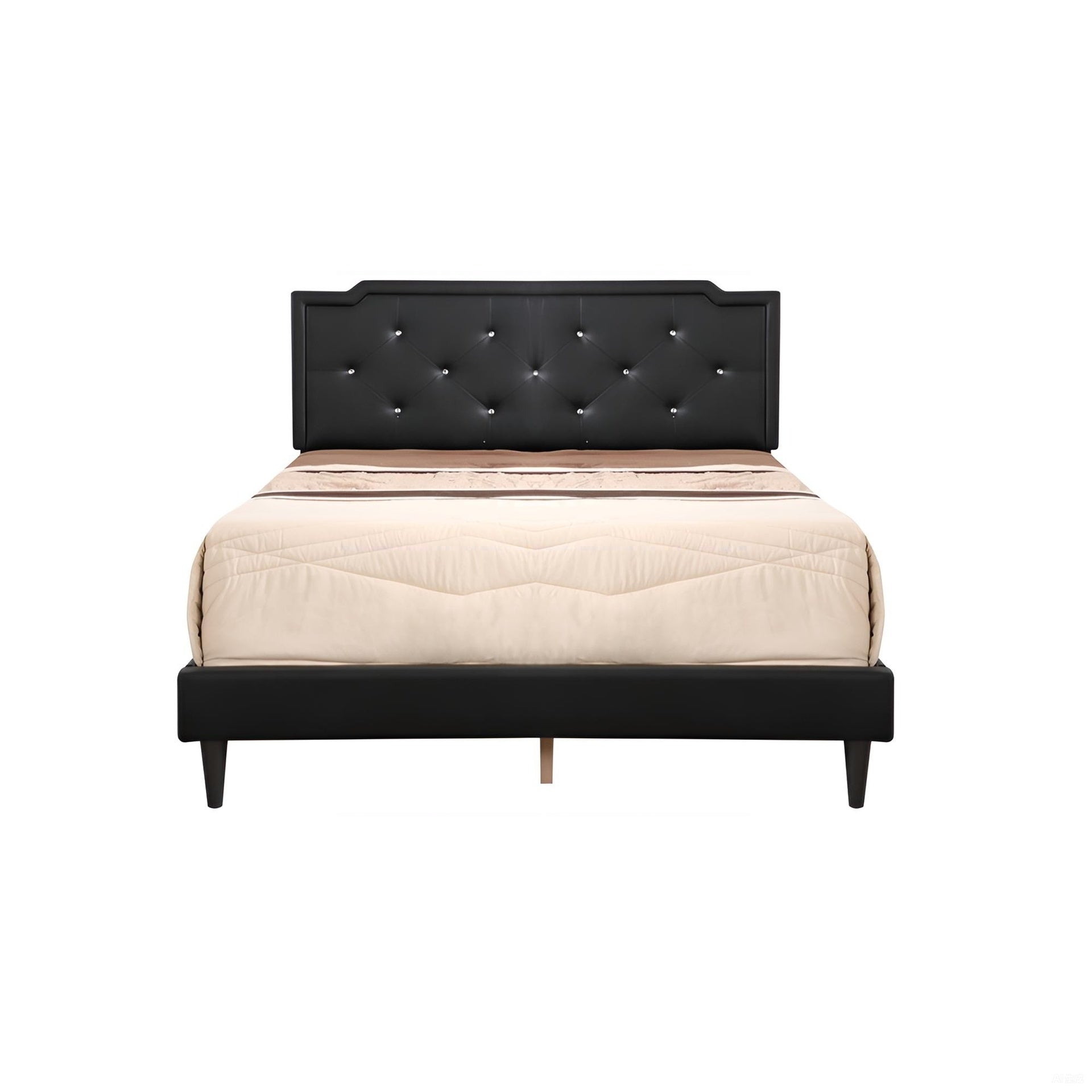 Elegant Black Queen Bed For Modern Bedrooms