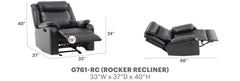Contemporary Black Padded Recliner Chair