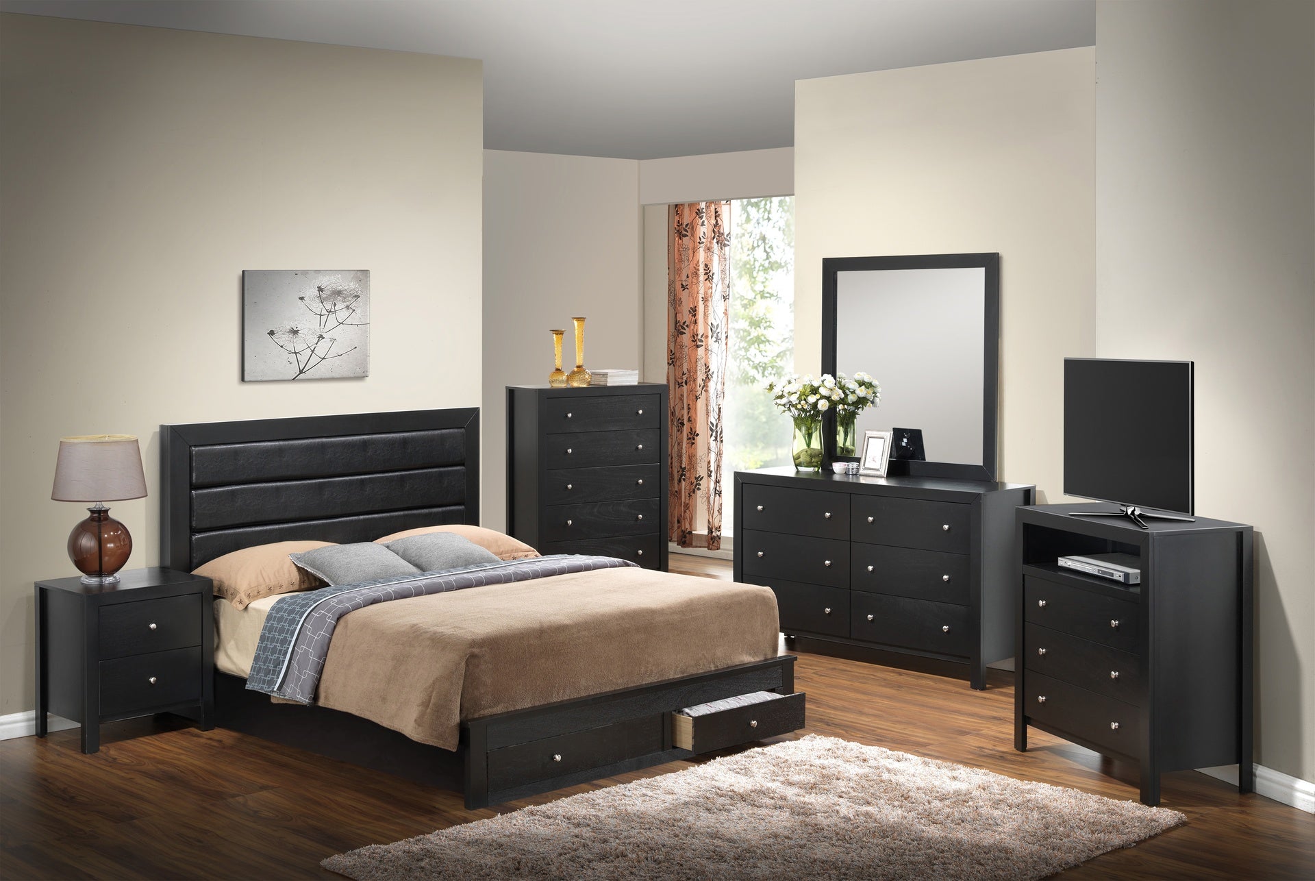 Elegant Black King Storage Bed With Style
