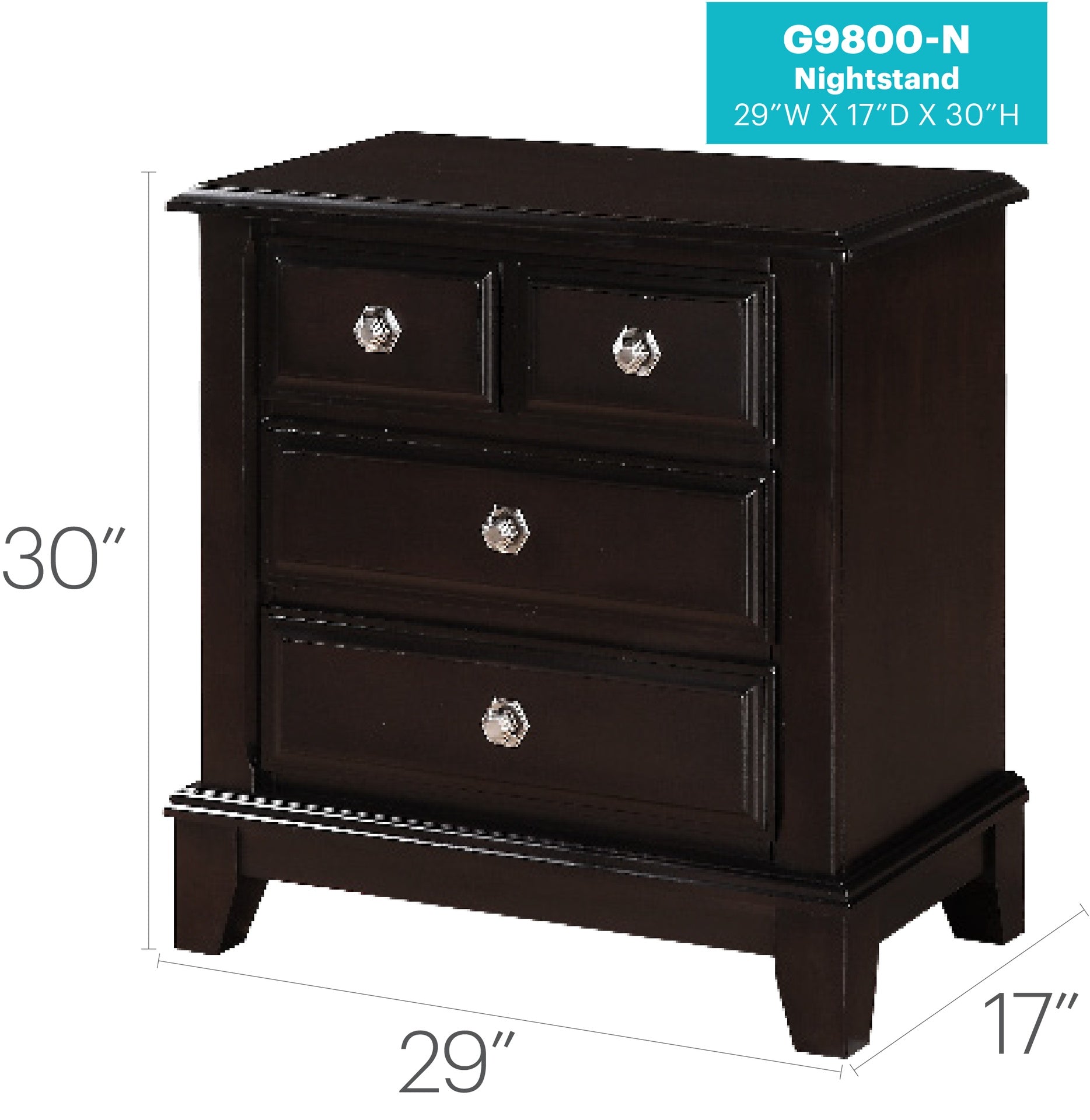 Ashford G9800-N Night Stand , Cappuccino