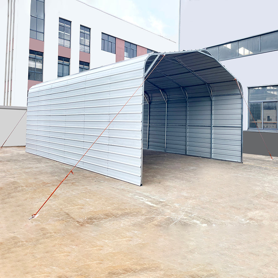 20FT x 30FT Metal Garage – Heavy-Duty Steel Carport with 13FT Peak Roof - The customer must have unloading capabilities, such as a forklift or crane