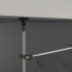 Outsunny Manual Retractable Awning, 118" Non-Screw Freestanding Patio Sun Shade Shelter with Support Pole Stand and UV Resistant Fabric, for Window, Door, Porch, Deck, Black
