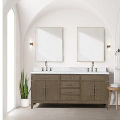 Grey Oak Double Bath Vanity 72 in. W x 22 in. D
