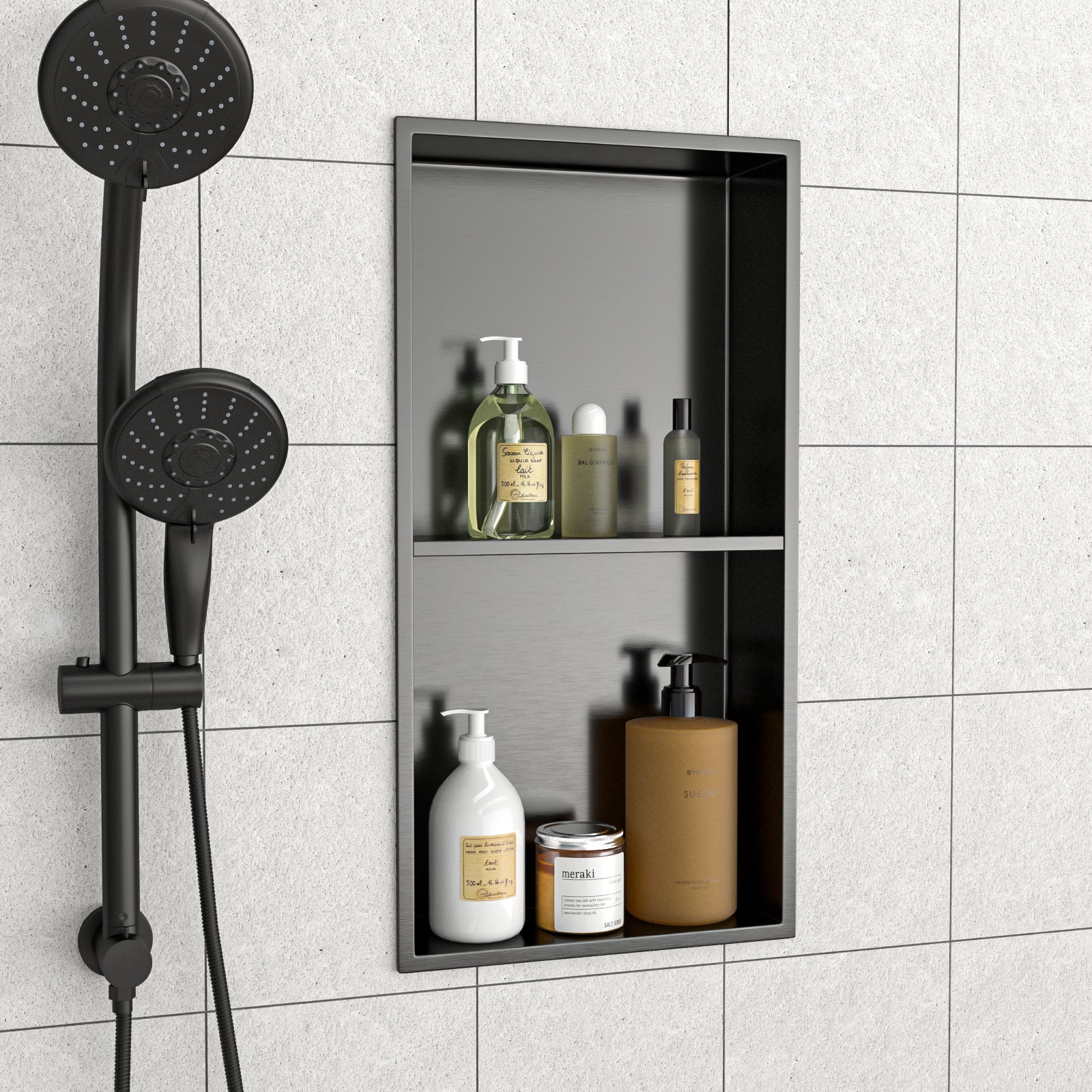 3-Tier Shelf Stainless Steel Shower Niche For Bathroom,