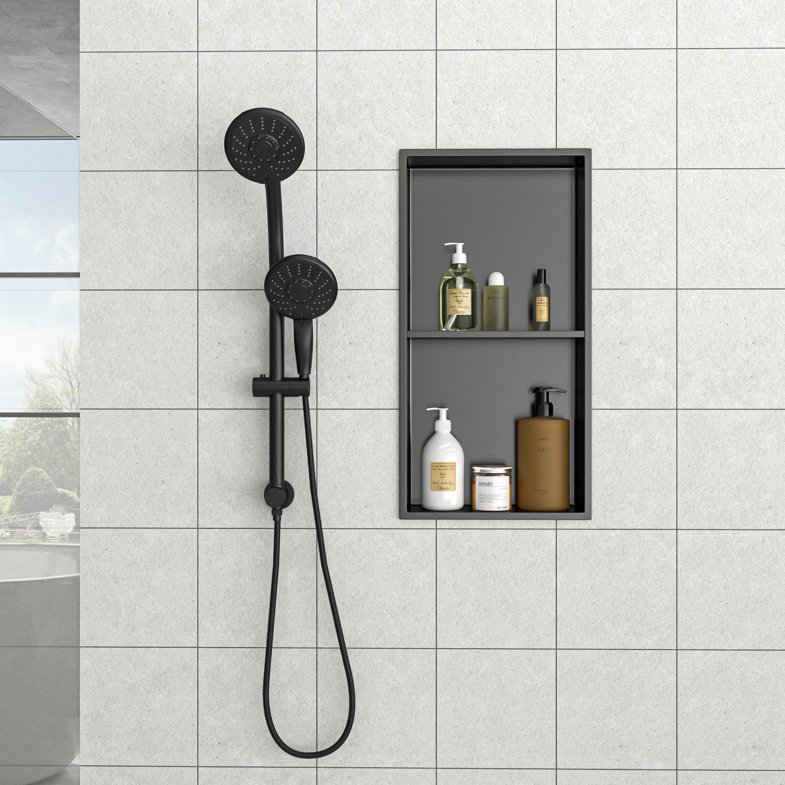 3-Tier Shelf Stainless Steel Shower Niche For Bathroom,