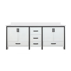 White Double Bath Vanity 84 in. W x 22 in. D, with Cultured Marble Top