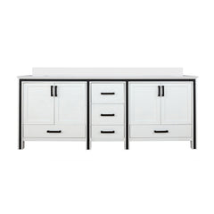 White Double Bath Vanity 84 in. W x 22 in. D, with White Quartz Top