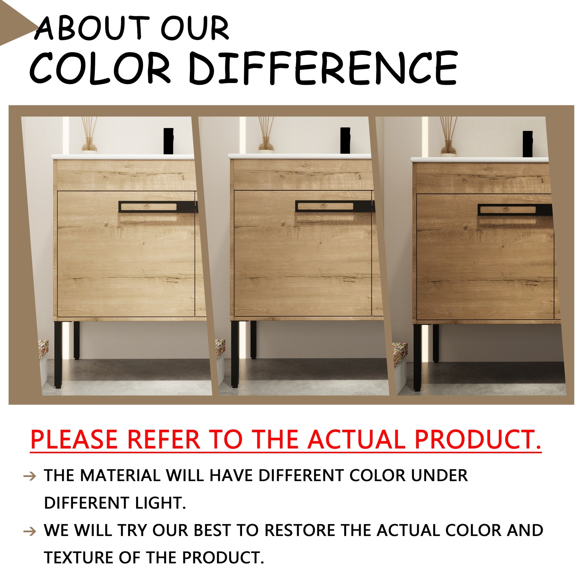 36 Inch Bathroom Vanity, Freestanding Bathroom Vanity or Floating is Optional Conversion.36*18-00336IMO-1(KD-Packing) - Only Includes Vanity, Excluding Sink