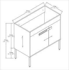 36 Inch Bathroom Vanity, Freestanding Bathroom Vanity or Floating is Optional Conversion.36*18-00336IMO-1(KD-Packing) - Only Includes Vanity, Excluding Sink