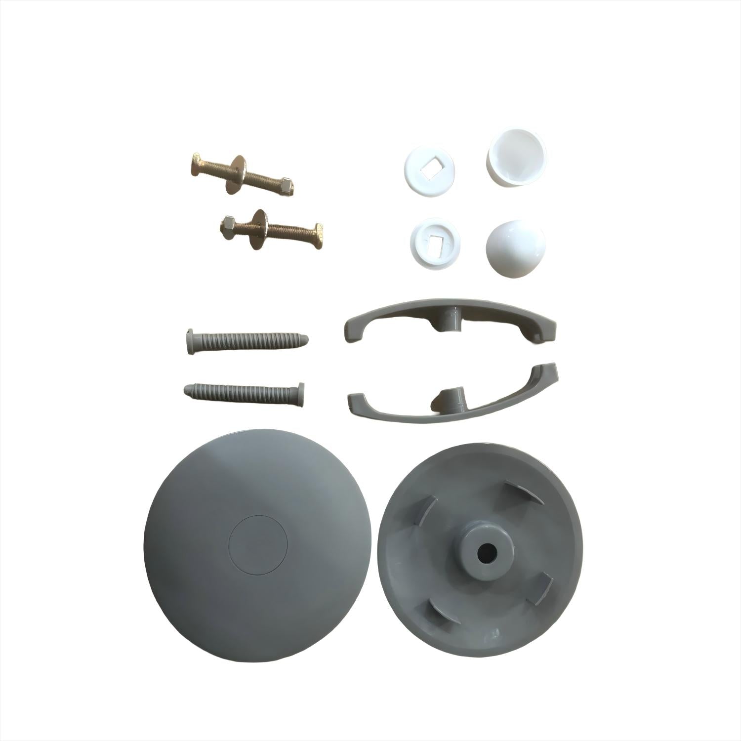 Light Gray, A set of Toiler Floor Bolts and Decorative Covers Only
