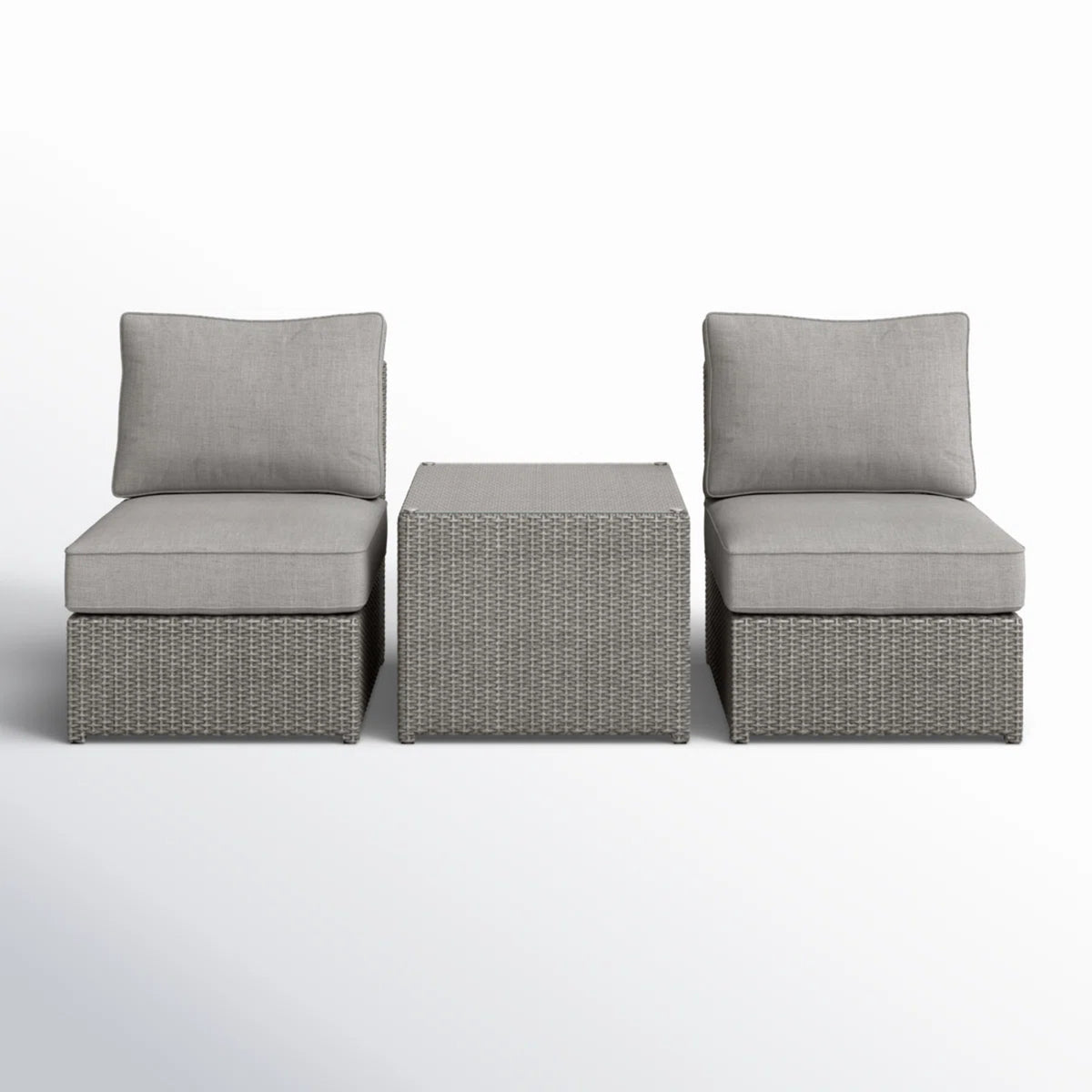 Fully Assembled 2-Piece Wicker Outdoor Seating Set with Cushions